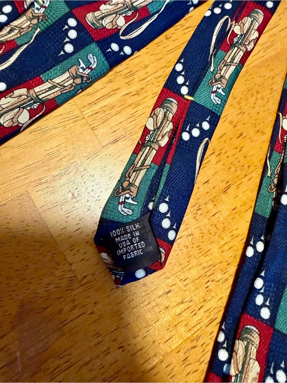 Vintage B. Forman Co. Golf Bag Pattern Novelty Silk Necktie ⛳️🏌️‍♂️